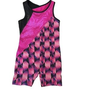 Danskin Now Girl's Tribal Printed Biketard With Splicing Size 7/8